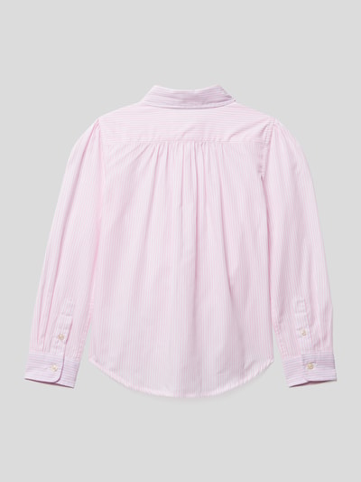 Polo Ralph Lauren Kids Overhemdblouse met labelstitching Lichtroze - 3