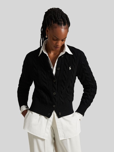Polo Ralph Lauren Regular Fit Strickjacke aus Wolle mit Kaschmir-Anteil Black 4