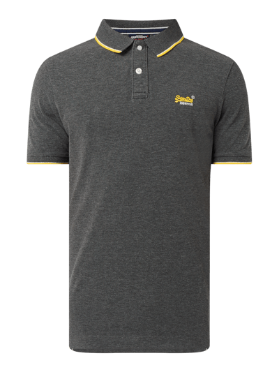 Superdry Koszulka polo z piki Antracytowy melanż 2