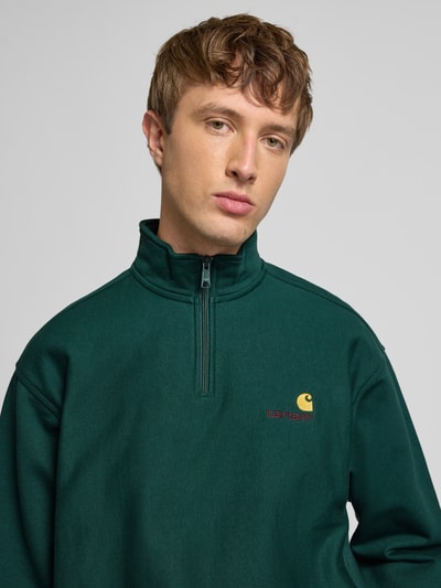 Carhartt Work In Progress Sweatshirt met opstaande kraag en ritssluiting Donkergroen - 3