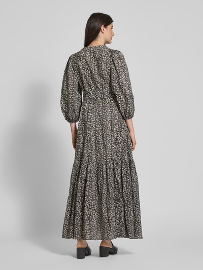 Ivy Oak Maxi-jurk met knoopsluiting, model 'DREA' Zwart - 5
