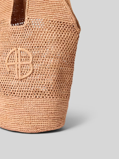 Anine Bing Torba plażowa z aplikacją z logo Mocnoróżowy 2