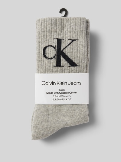 Calvin Klein Jeans Socken mit elastischem Rippenbündchen im 2er-Pack Hellgrau Melange 3