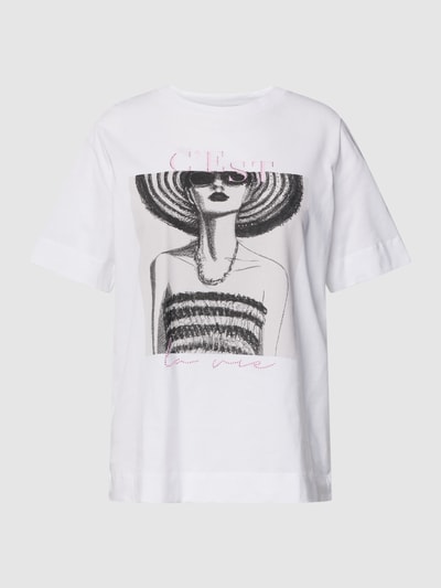 Rich & Royal T-Shirt mit Motiv- und Statement-Print Offwhite 2