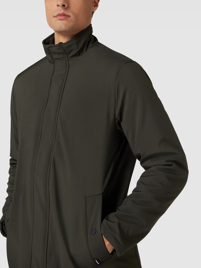 Matinique Lange jas met opstaande kraag, model 'Miles' Olijfgroen - 3
