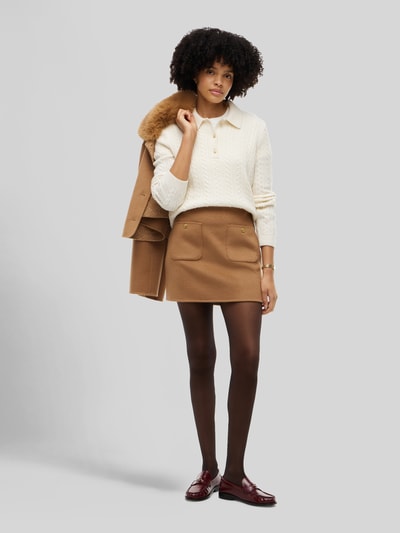 Tommy Hilfiger Regular Fit Minirock aus Woll-Mix Camel 1