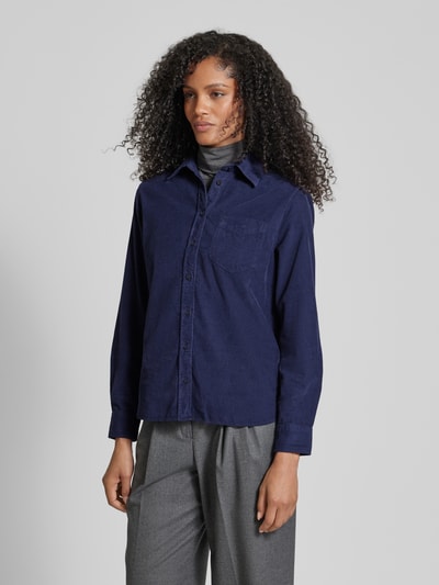 Gant Regular Fit Cordbluse mit Brusttasche Marine 4