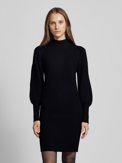 Only Gebreide jurk met turtleneck, model 'KATIA' Zwart - 4