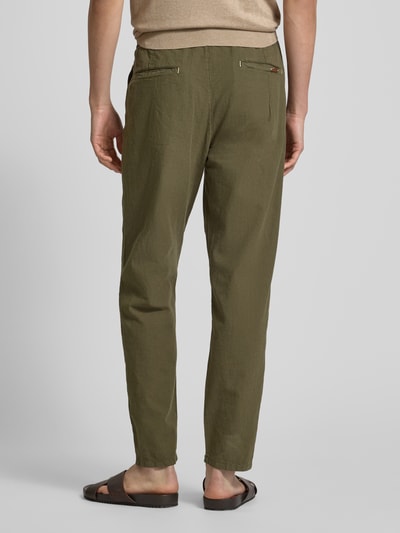 Colours & Sons Cropped Chino aus Leinen mit elastischem Bund Oliv 5