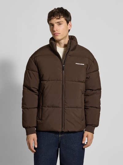 Pegador Kurtka pikowana o kroju regular fit z wyhaftowanym logo model ‘Solin’ Ciemnobrązowy 4