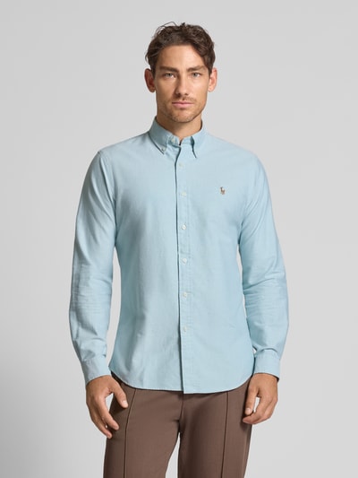 Polo Ralph Lauren Koszula casualowa o kroju custom fit z kołnierzykiem typu button down Jasnozielony 4