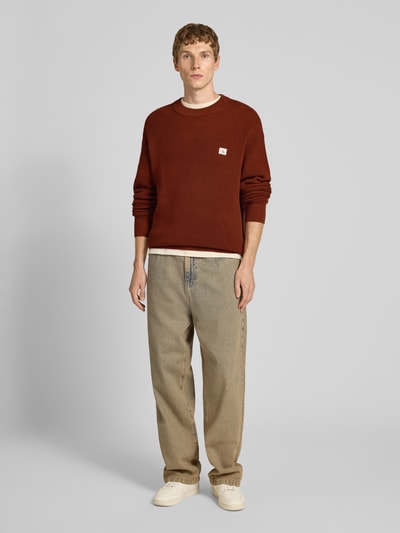 Calvin Klein Jeans Strickpullover mit Label-Patch Rostrot 1