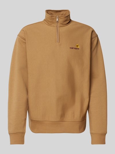 Carhartt Work In Progress Sweatshirt met schipperskraag, model 'AMERICAN SCRIPT' Beige - 1