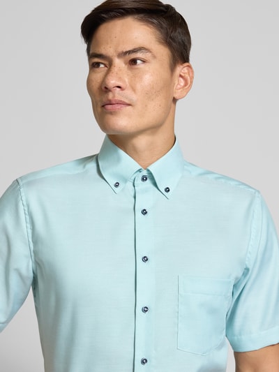 ETERNA Koszula biznesowa o kroju modern fit z kieszenią na piersi Zielony 3