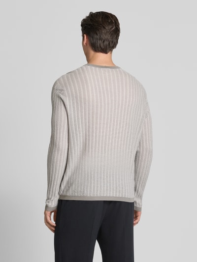 Emporio Armani Strickpullover mit Strukturmuster Offwhite 5