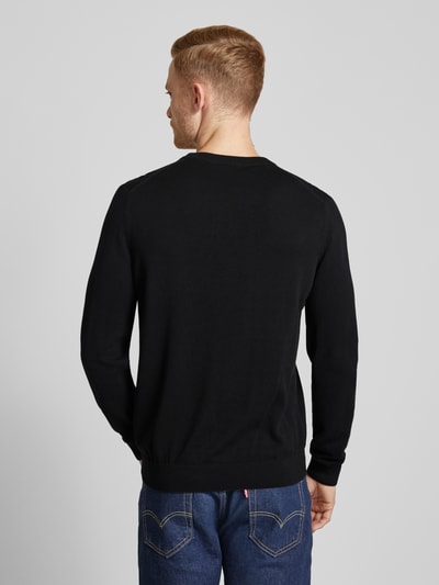 Lacoste Gebreide pullover met logopatch Zwart - 5