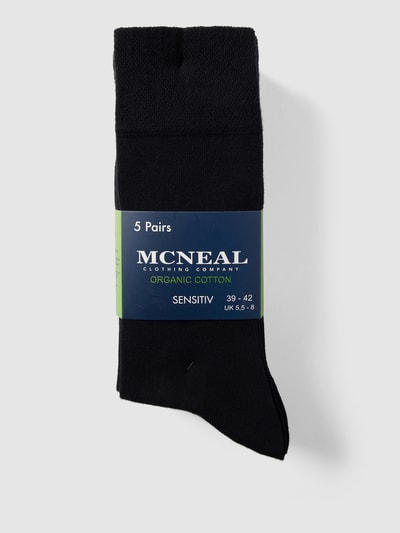 MCNEAL Socken mit elastischem Rippenbündchen im 5er-Pack Black 3