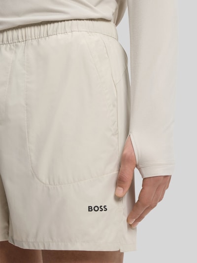 BOSS Green Szorty sportowe o kroju relaxed fit z elastycznym pasem Piaskowy 3