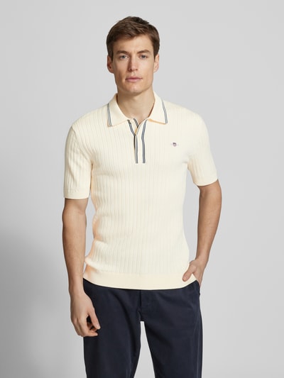 Gant Slim Fit Poloshirt mit Label-Stitching Offwhite 4