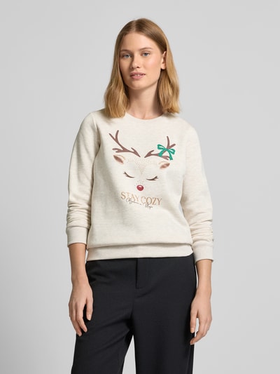 G&C Sweatshirt mit Rundhalsausschnitt Beige Melange 4