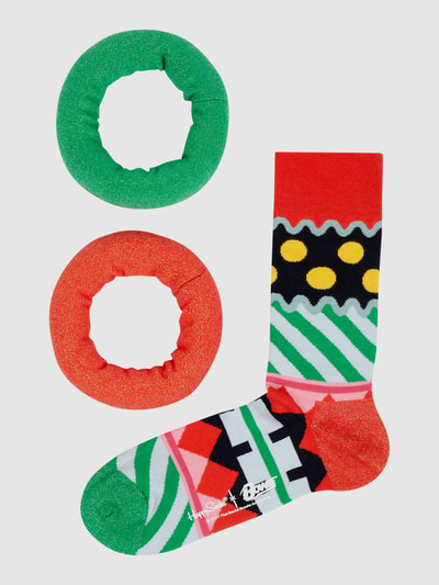 Happy Socks Skarpety we wzory na całej powierzchni  Czerwony 1