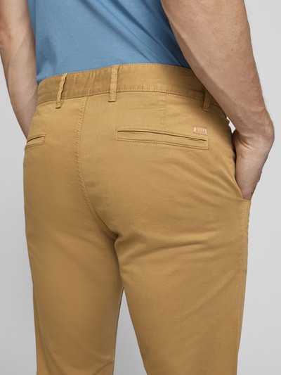 BOSS Orange Slim Fit Chino mit seitlichen Eingrifftaschen Camel 3