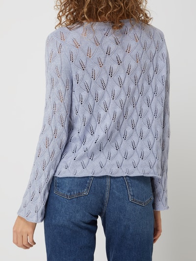 Only Pullover mit Lochmuster Modell 'Abli' Hellblau 5