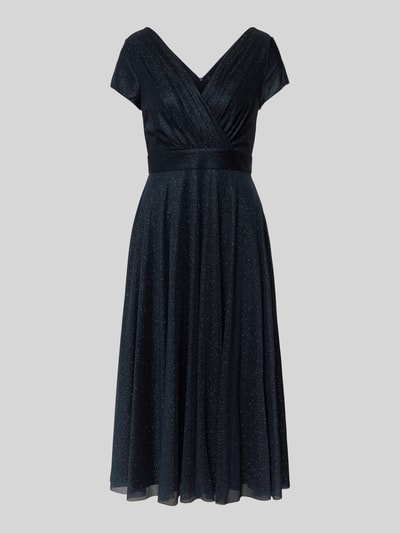 Vera Mont Midikleid mit V-Ausschnitt und Taillenband Marine 2