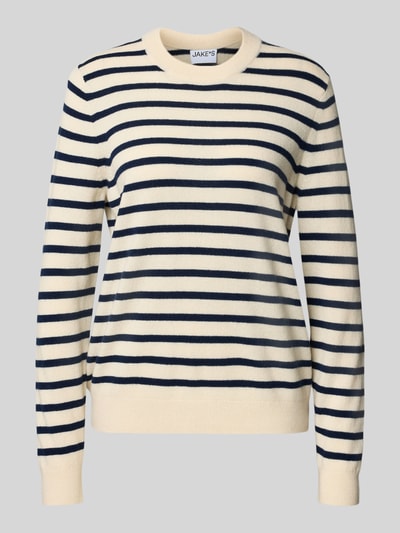 Jake*s Casual Sweter kaszmirowy o kroju regular fit z efektem dzianiny Złamany biały 2