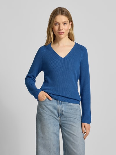 s.Oliver RED LABEL Regular fit gebreide pullover van katoenmix Blauw - 4