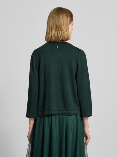 zero Strickjacke aus Viskose-Baumwoll-Mix mit 3/4-Arm Dunkelgruen 5