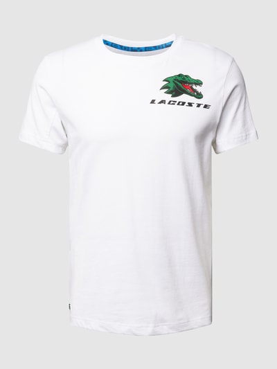 Lacoste T-Shirt mit Label-Print Modell 'Croczilla' Weiss 2