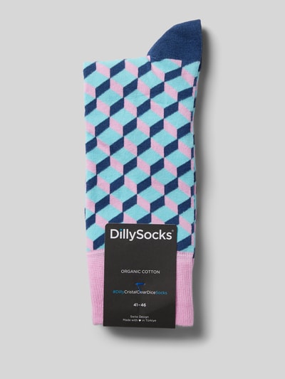 DillySocks Socken mit Motiv-Stitching Bleu 3