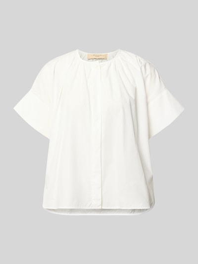 Produktfoto, Regular Fit Bluse aus reiner Baumwolle von Weekend Max Mara in Optik: Unifarben, Kurzarm, Mao-Kragen, verdeckte Knopfleiste, glatte Textur