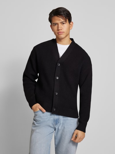 Jack & Jones Cardigan met V-hals, model 'DASH' Zwart - 4