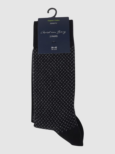 Christian Berg Men Socken mit Stretch-Anteil im 2er-Pack Black 2