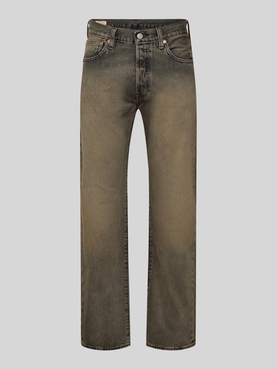 Levi's® Wide Leg Fit Jeans aus reiner Baumwolle Modell '501®' Mittelbraun 2