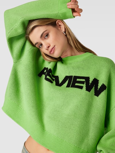 Review Oversized gebreide pullover Groen - 3