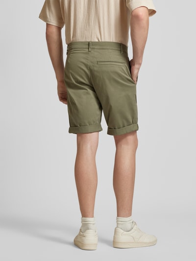 Tom Tailor Denim Slim Fit Chino-Shorts in unifarbenem Design Oliv 5