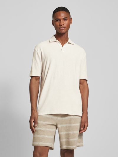 Marc O'Polo Regular fit poloshirt met labeldetail Offwhite - 4