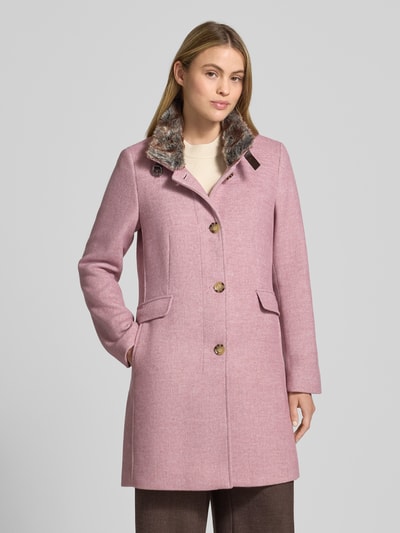 Christian Berg Woman Selection Regular fit lange jas met wol Lichtroze gemêleerd - 4