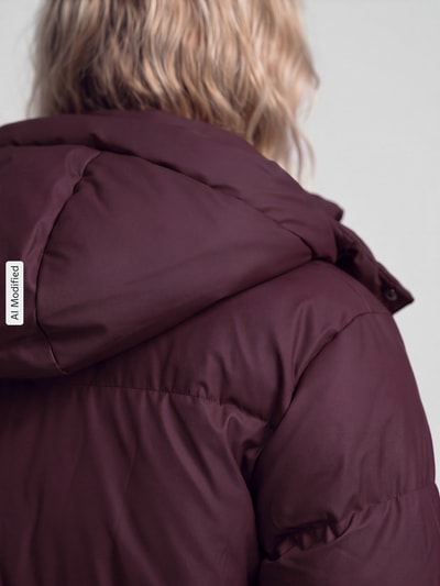 VERO MODA Steppjacke mit abnehmbarer Kapuze Dunkelrot 3