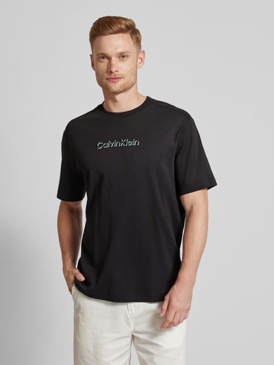 CK Calvin Klein T-shirt z detalem z logo Czarny 4