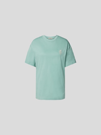 Emilio Pucci T-Shirt mit Label-Stitching Helltürkis 2
