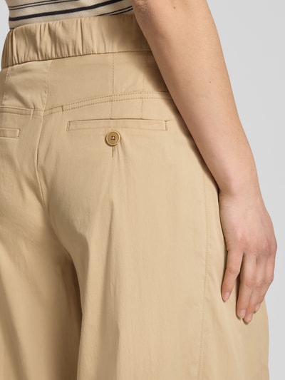 MAC Wide Leg Stoffhose mit verkürztem Schnitt Modell 'Leonie' Beige 3