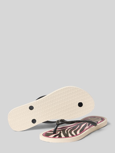 Produktfoto, Flip-Flop mit Logo-Detail von Havaianas für Damen, abgerundete Passform, Animal-Print, offene Ferse, Absatzhöhe 1 cm