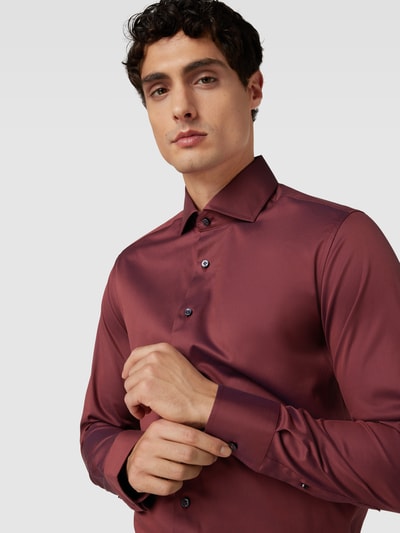 Eterna Slim Fit Premium Shirt mit Haifischkragen Bordeaux 3