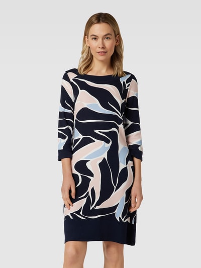 Betty Barclay Knielange jurk met all-over motief Marineblauw - 4