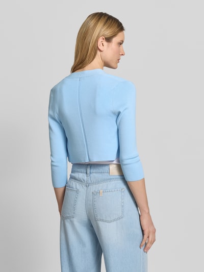 COMMA Strickjacke in offener Passform mit 3/4-Arm Blau 5