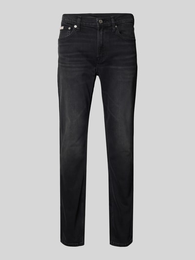 Calvin Klein Jeans Slim Fit Jeans mit Label-Detail Black 2